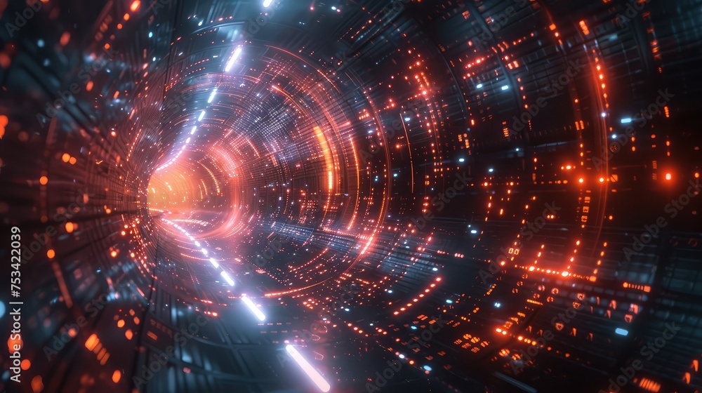 computer matrix, traveling at fast pace effect lines, red green blue computer matrix, traveling at fast pace effect lines, red green blue