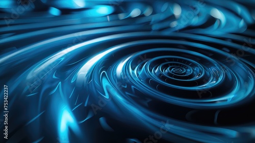 a lines of an abstract blue and light blue spiral