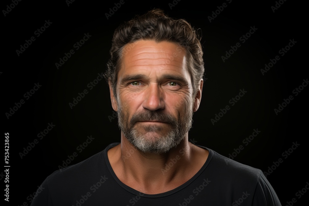 Portrait of a man with a beard on a black background. Portrait of a man with a beard on a black background.