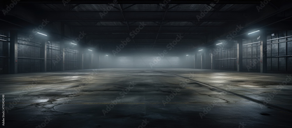 Empty urban industrial parking lot backdrop