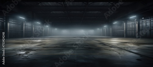 Empty urban industrial parking lot backdrop © LukaszDesign