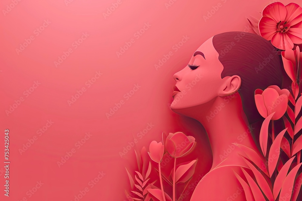 International Women's day Poster design, realistic, HD, copy space,generative ai