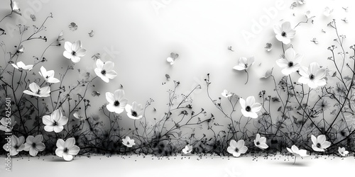 Black and White Flowers Wallpaper in 4k and 8k, To provide a high-quality, artistic and elegant black and white flower wallpaper for use as a desktop photo