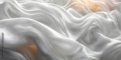 Wavy Silky White 3D Background with Golden Light, To provide a visually striking and unique background for various design projects, such as website