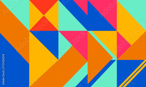 A vibrant abstract pattern with geometric shapes in contrasting colors. Abstract background. Eps10