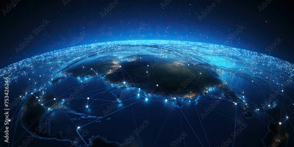 World map on a technological background, glowing lines symbols of the Internet, radio, television, mobile and satellite communications. with glowing shape network behind transparent background..... World map on a technological background, glowing lines symbols of the Internet, radio, television, mobile and satellite communications. with glowing shape network behind transparent background.....