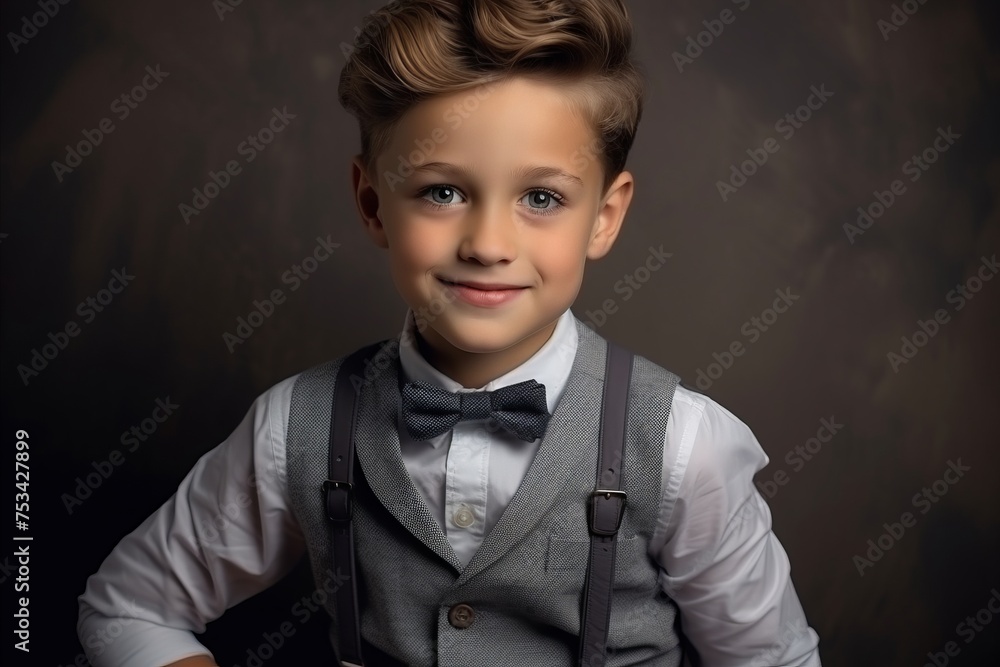 Portrait of a cute little boy in a suit and bow tie Portrait of a cute little boy in a suit and bow tie