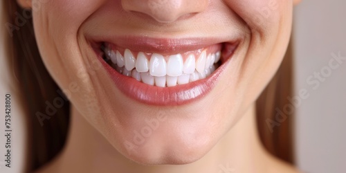 close up of a woman smiling with beautiful teeth, dental smile