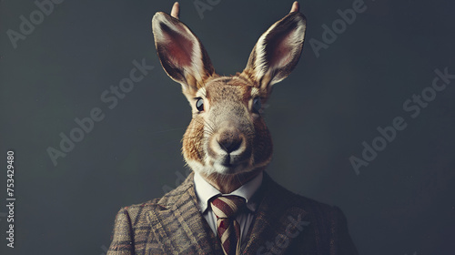 animals dressed up as a formal businessman, generative Ai