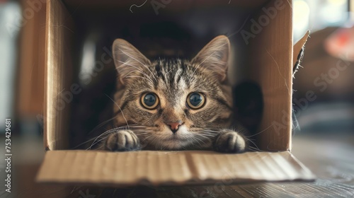 Funny Cat Cardboard Box Home, Desktop Wallpaper Backgrounds, Background HD For Designer