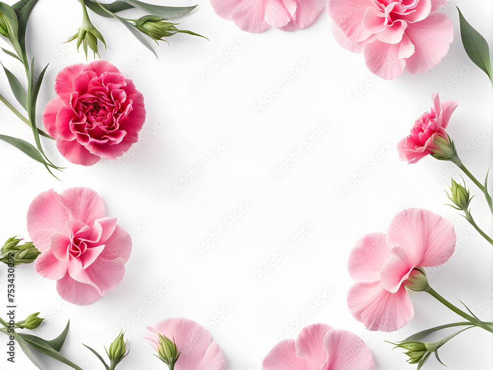 carnation-flower-frame-encircling-a-stark-unadorned-backdrop-high-resolution-stock-photo