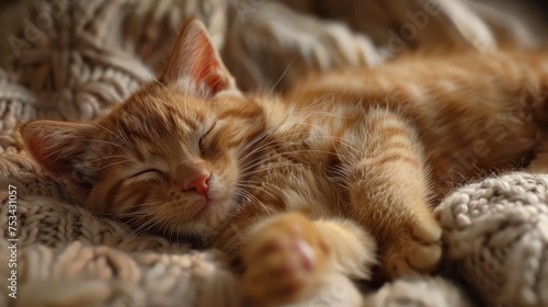 Ginger Cat Sleeps His Soft Cozy, Desktop Wallpaper Backgrounds, Background HD For Designer