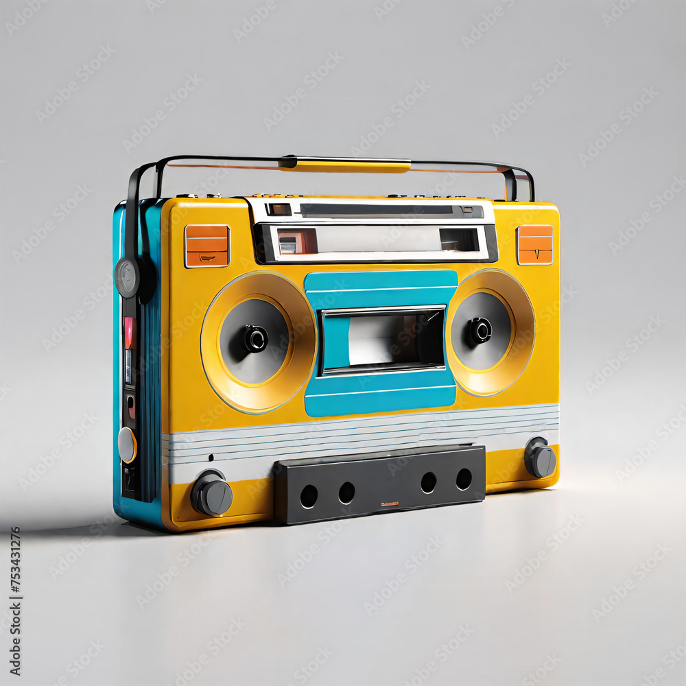 Pop-art style audio casette player