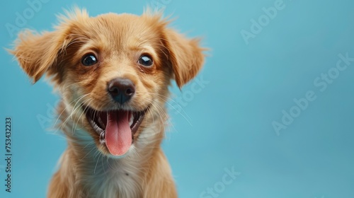 Happy Pet Dog Holding Mouth Blue, Desktop Wallpaper Backgrounds, Background HD For Designer