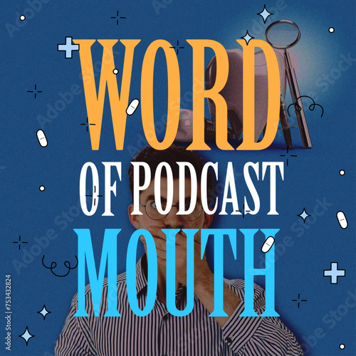 Word of mouth, Word Waves, Podcast, relevant of teeth with vector file