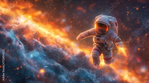 space explorer. Astronaut with space helmet. Created with Generative AI. photo