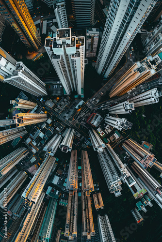 Aerial view of a city full of skyscrapers