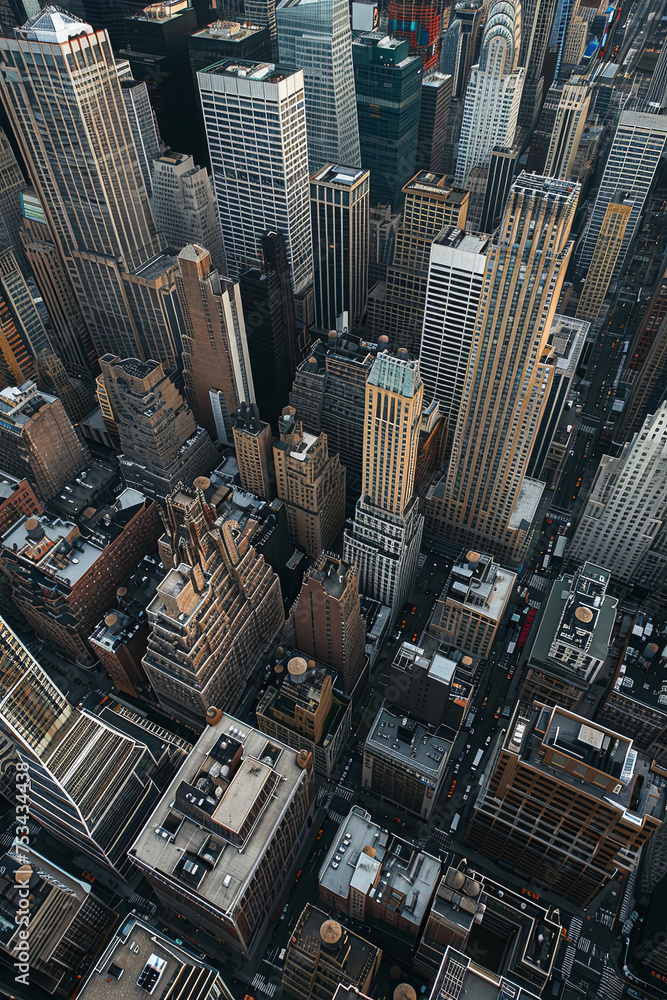 Obraz premium Aerial view of a city full of skyscrapers