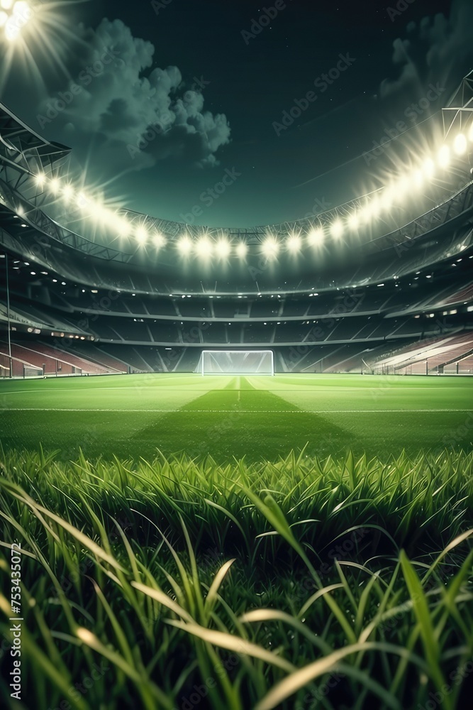 soccer game field with entrance to stadiumce Generative AI