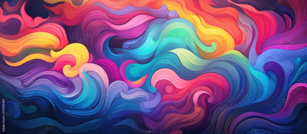 Colorful 2d Artwork for Print Wallpaper and Background Design - obrazy, fototapety, plakaty 