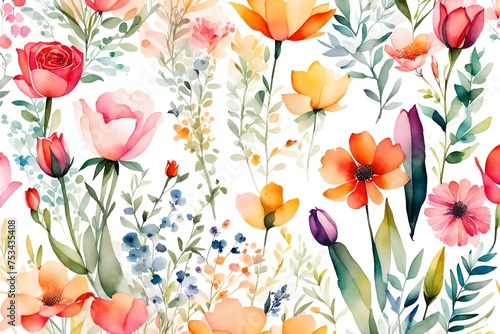 painting of pattern with flowers
