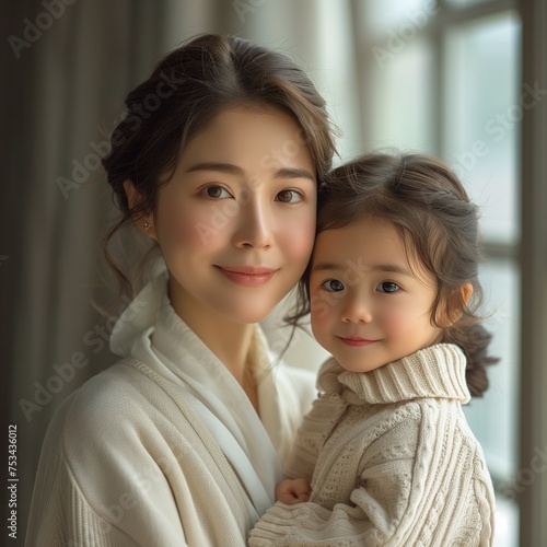 Asian mother with child