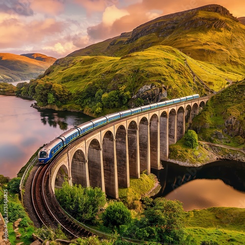Glenfinnan Viaduct railway in Inverness-shire, Scotland photo