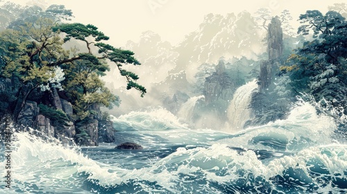 White water illustration