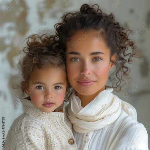 African mother dressed fashionably with her little daughter
