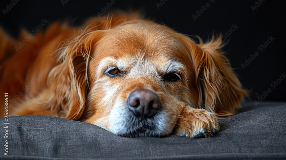 Senior Golden Retriever Resting On Dog, Desktop Wallpaper Backgrounds, Background HD For Designer