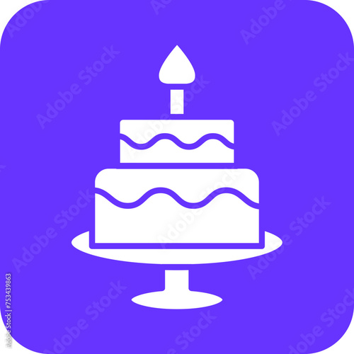 Two Layered Cake Icon Style