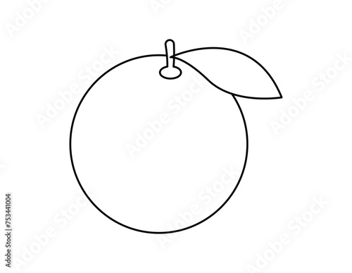 orange outline for coloring book template, orange for kids illustration worksheet printable