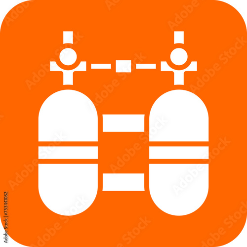 Diving Cylinder Icon Style
