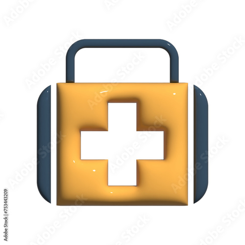 First aid kit on white background. Medical and urgency help concept.