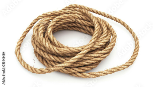 Twisted Hemp Rope on White 