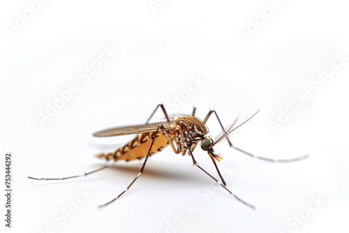 Anopheles mosquito on white background and copy space for text  © Sirichai Puangsuwan