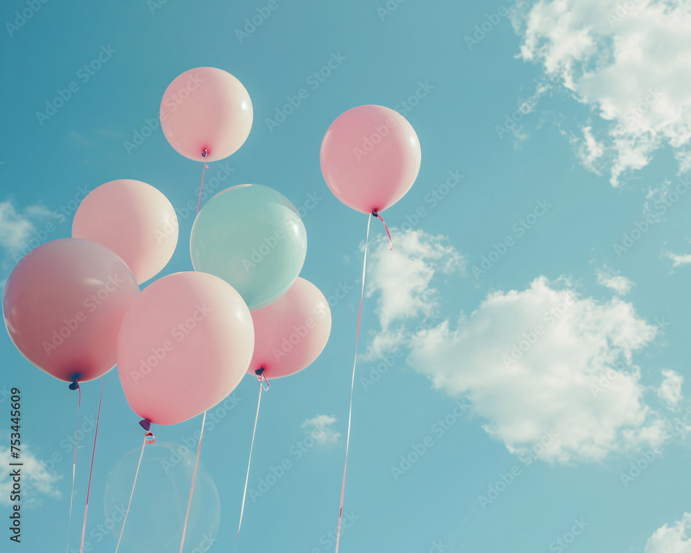 balloons in the sky-generative ai