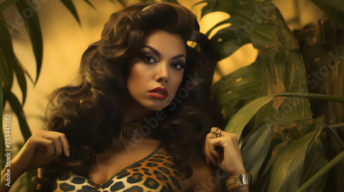 Pin up Vintage Jungle Woman