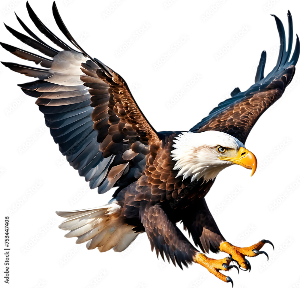 Fototapeta premium Watercolor painting of Bald Eagle.