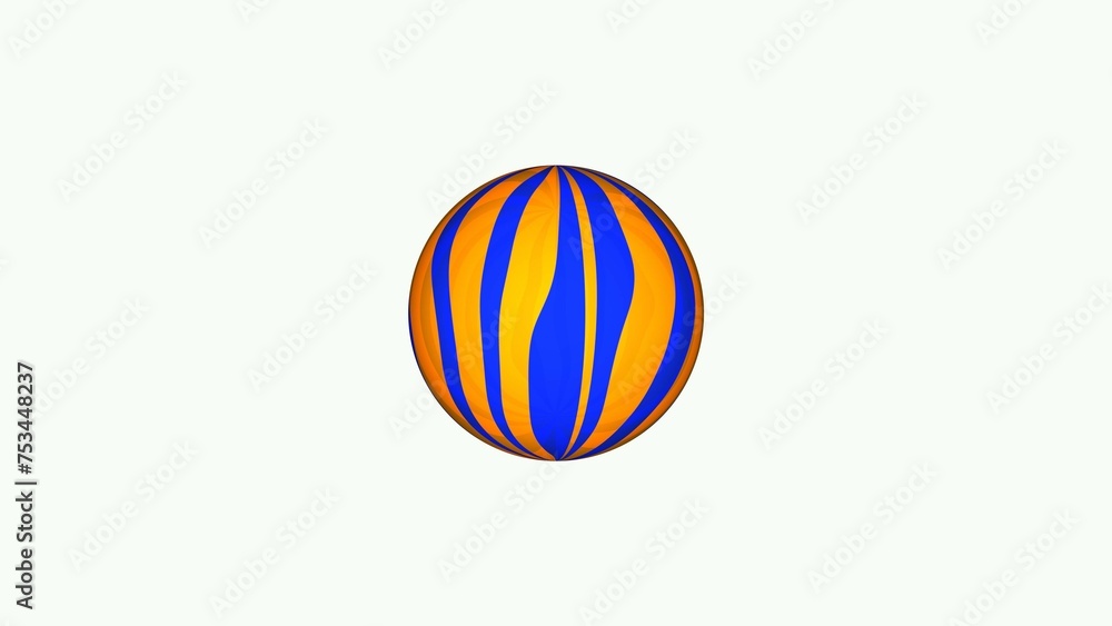 Abstract colorful line sphere ball icon on the white background illustration.	
