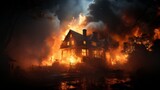燃える家,Generative AI AI画像