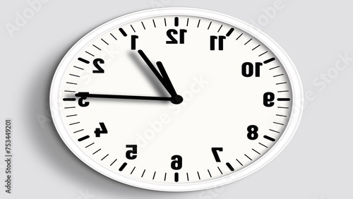 Digital wall clock symbol illustration background. 