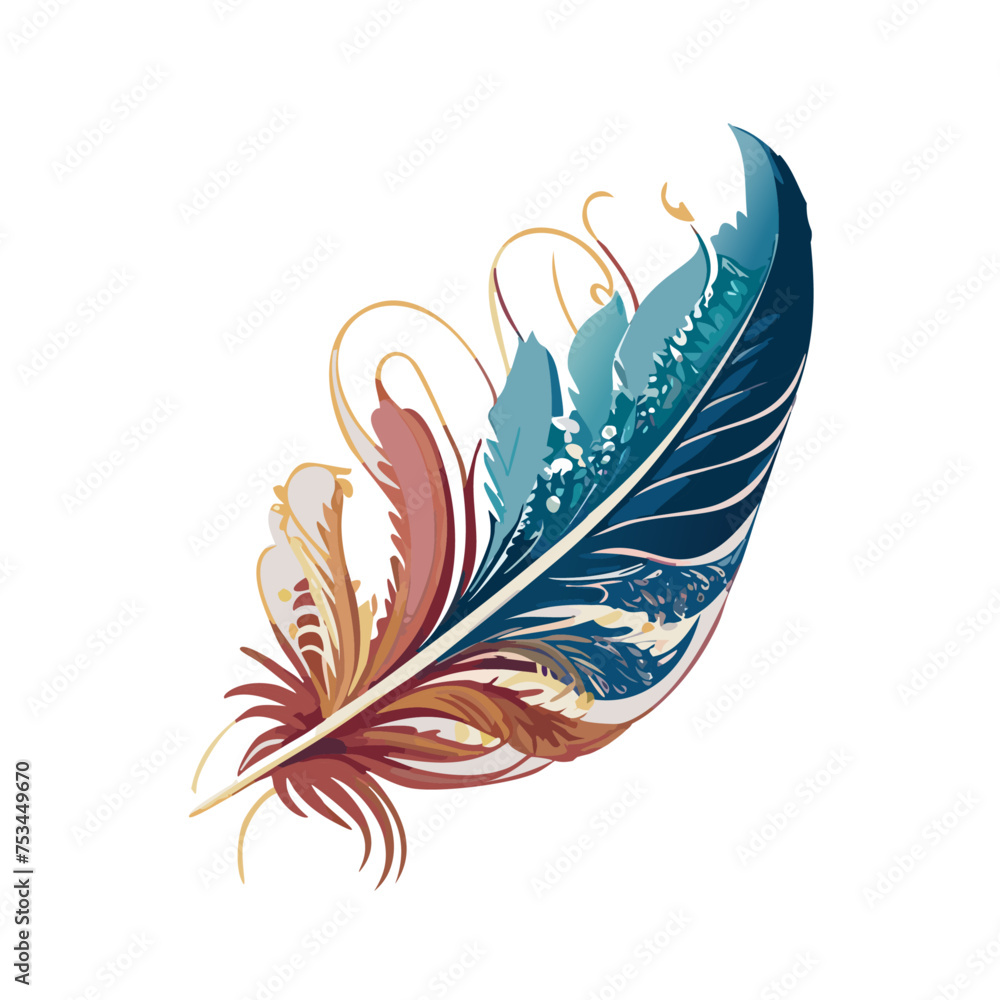 Obraz premium Entangle hand drawn stylized feathers