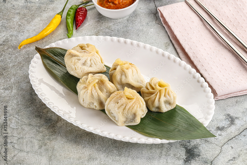 Chinese traditional steamed dumpligs momo Chinese traditional steamed dumpligs momo