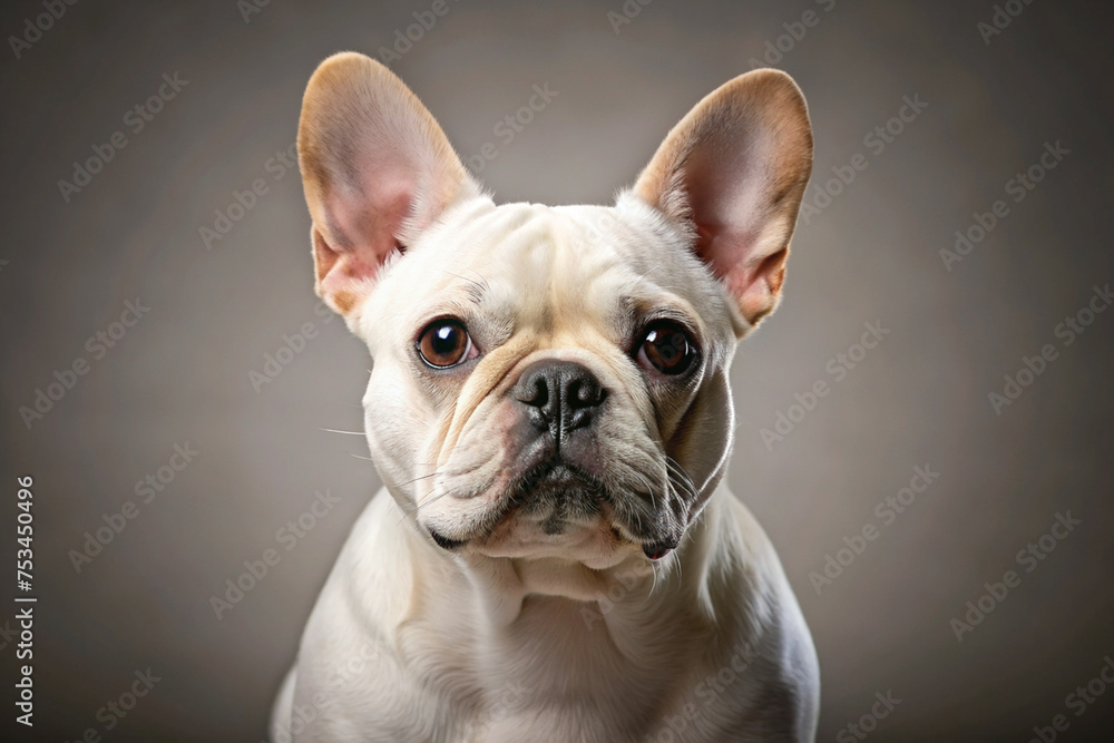 bulldog portrait isolated in white