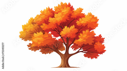 Autumn tree icon. Cartoon illustration of autumn tree