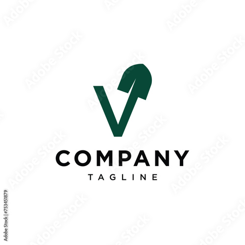Free Download Letter V Shovel spade logo icon vector template.eps - GFXLoad
