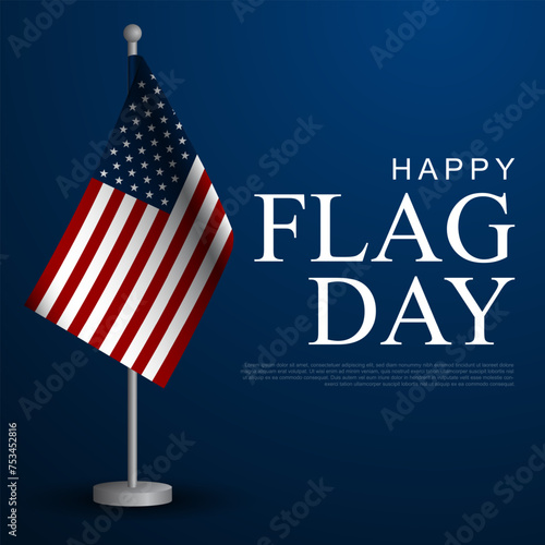 Happy Flag Day United States Of America June 14 Background Vector Illustration