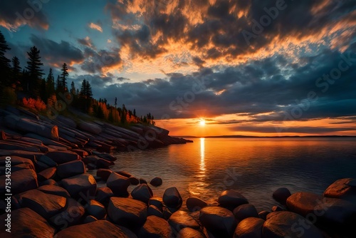 Sunset at Lake superior