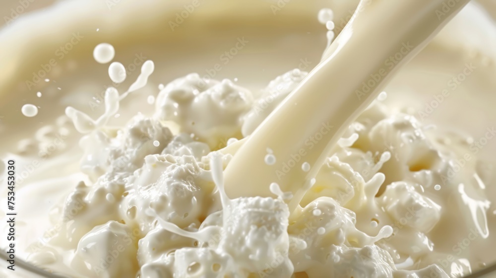 Rennet Addition: Rennet, an enzyme traditionally derived from calf stomachs, is added to the milk mixture. This causes the milk to coagulate and separate into curds Rennet Addition: Rennet, an enzyme traditionally derived from calf stomachs, is added to the milk mixture. This causes the milk to coagulate and separate into curds